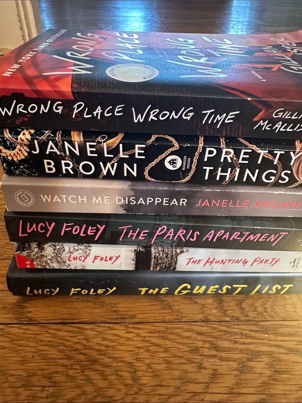 Lucy Foley, Janelle Brown, Gillian McAllister Mystery Thriller Book Log